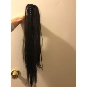 22 inch Dark Brown Clip In Ponytail